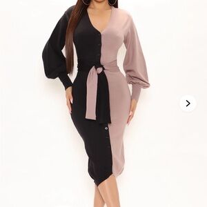 Rosalee Sweater Midi Dress Fashion Nova - Black/ combo